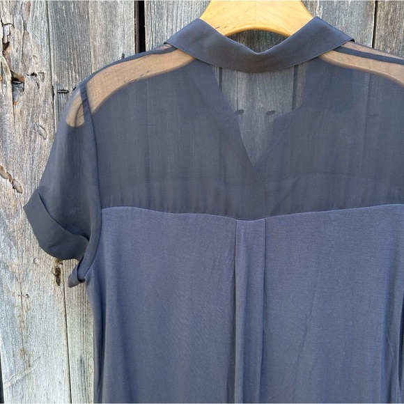 Bailey 44 Silk Mixed Media Shirt Dress Grey M - Picture 11 of 15